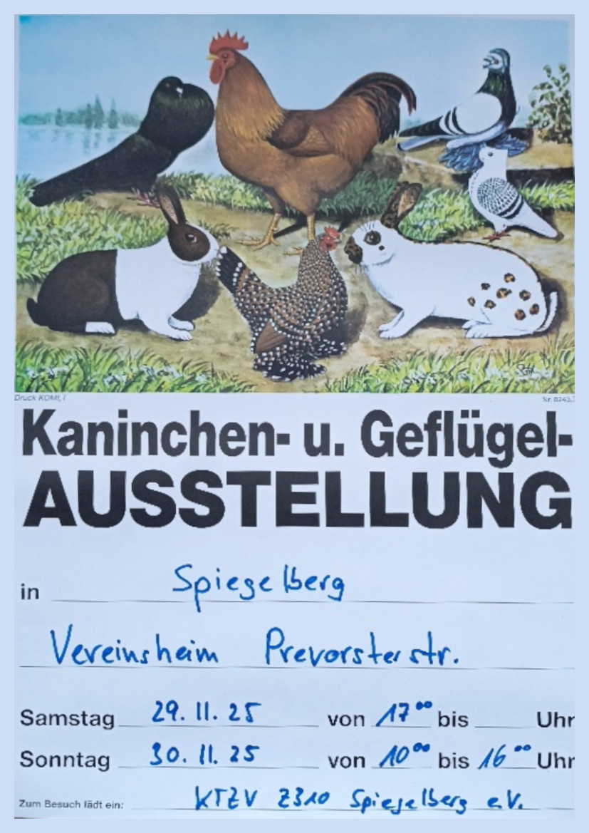 Einladung zur Kaninchen- und Geflügelausstellung